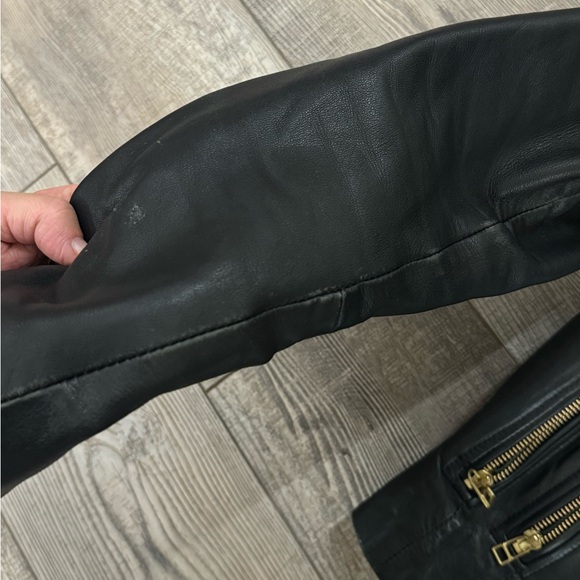 Genuine Leather Jacket with Gold Hardware - Picture 3 of 7